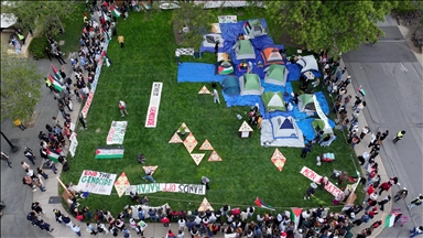 Stanford Üniversitesi öğrencilerinin Filistin'e destek gösterisi devam ediyor