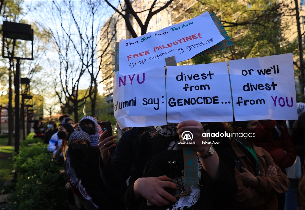 New York Üniversitesi öğrencilerinin Filistin'e destek gösterisi devam ediyor