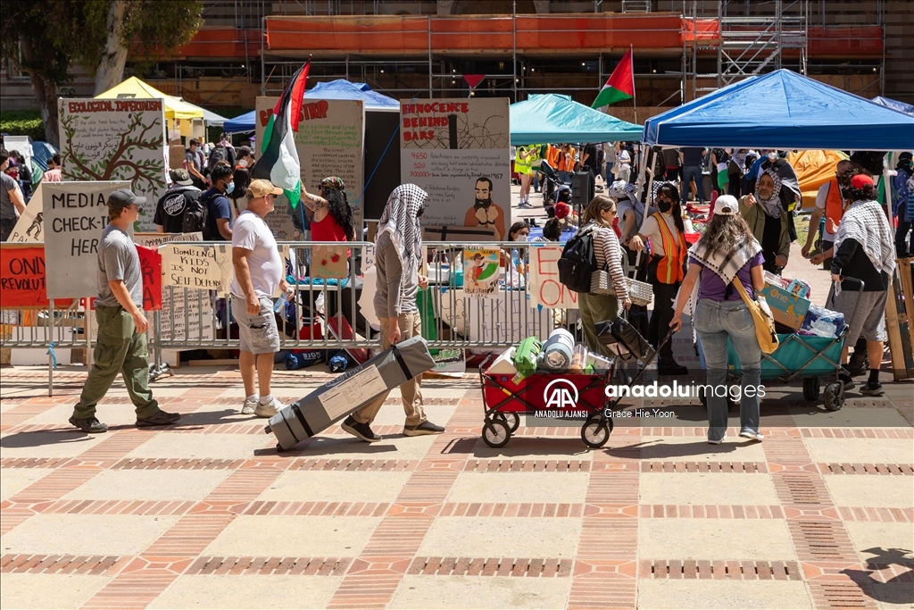 California Üniversitesi öğrencilerinin Filistin'e destek gösterisi devam ediyor