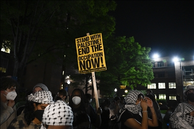 В Университете Джоджа Вашингтона продолжаются демонстрации в поддержку Палестины