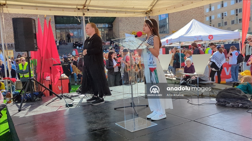 İsveç'te 1 Mayıs'ta İsrail'in Gazze'ye saldırıları protesto edildi