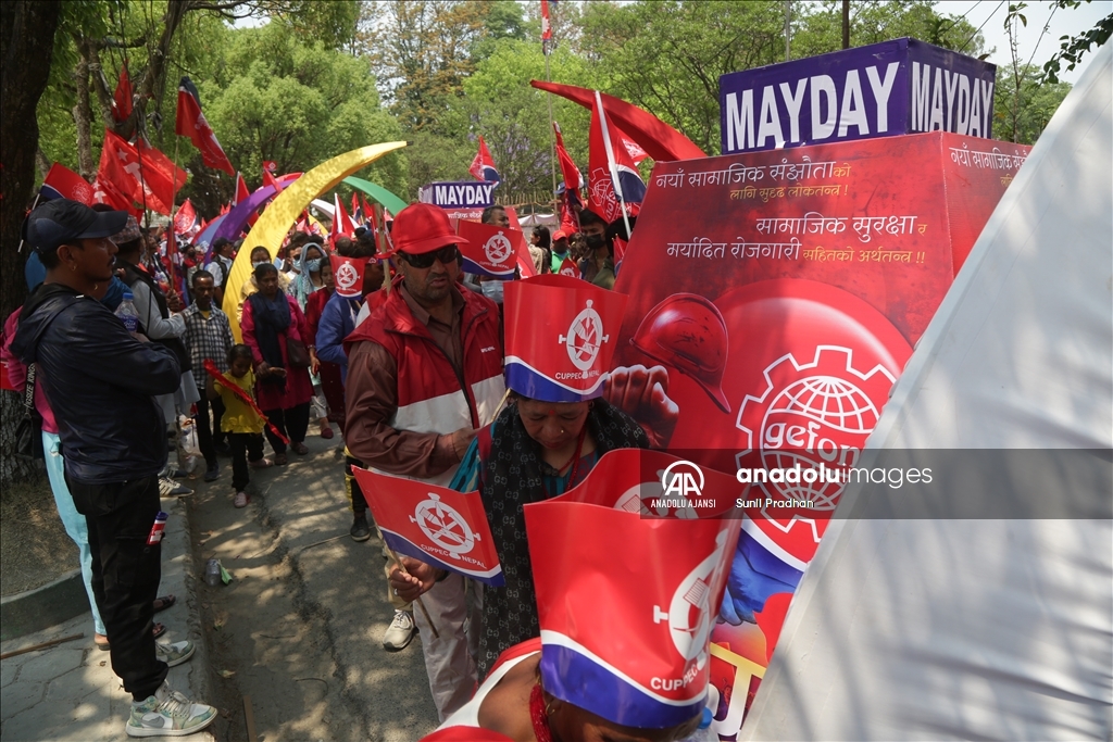 Katmandu'da 1 Mayıs Emek ve Dayanışma Günü