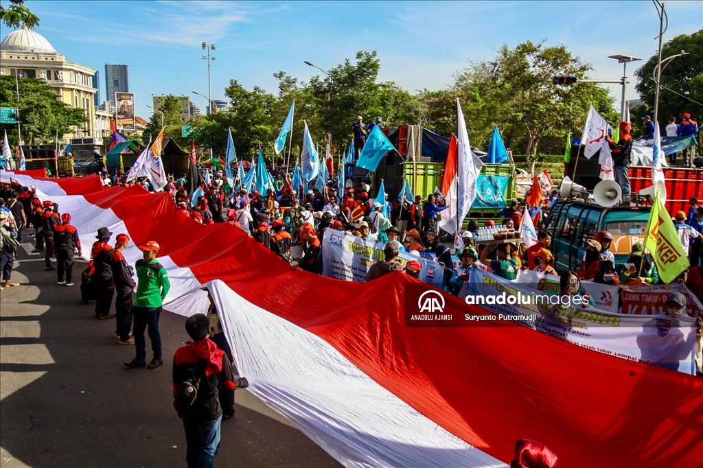 Endonezya'da 1 Mayıs Emek ve Dayanışma Günü kutlandı