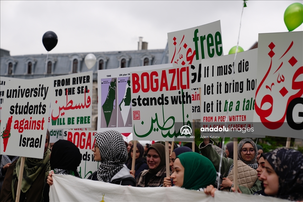 Boğaziçili öğrencilerden Filistin için eylem yapan ABD'li öğrencilere destek