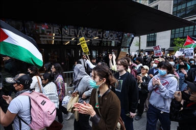 Студенты и активисты организовали в Нью-Йорке акцию в поддержку Палестины