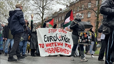 Kopenhag'da Filistin'e destek gösterisi düzenlendi