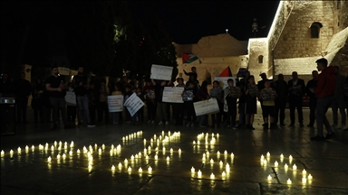 Batı Şeria'da İsrail saldırılarında Gazze'de hayatını kaybeden gazeteciler için anma töreni