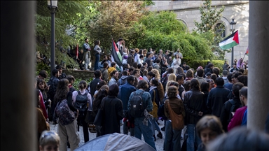 Barcelona Üniversitesi'nde Filistin'e destek gösterisi