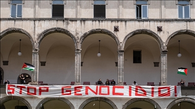 İtalya'da üniversite öğrencilerinden Filistin'e destek gösterisi