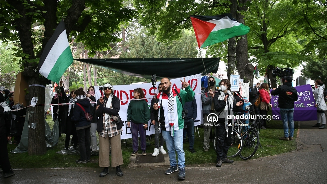 Viyana Üniversitesi’nde Filistin'e destek gösterisi sürüyor
