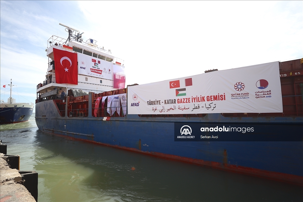 تحمل مساعدات لغزة.. "سفينة الخير" التركية القطرية تنطلق من مرسين