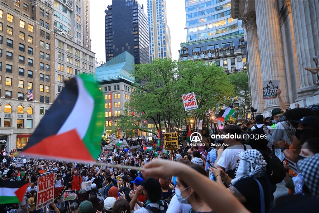 Police intervened pro-Palestine demonstration in New York City