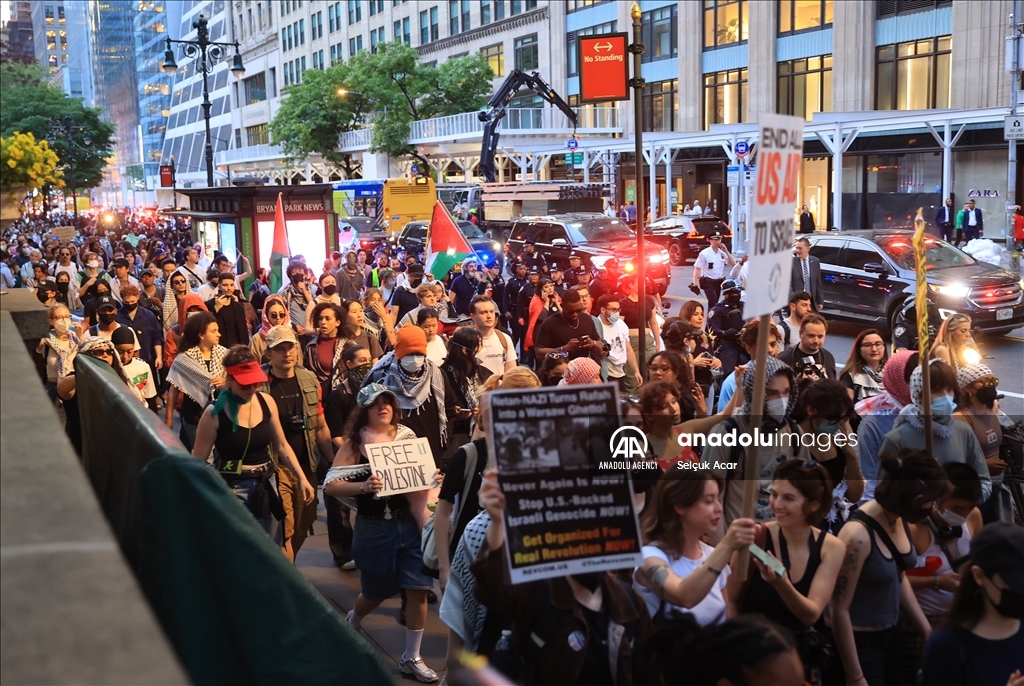 Police intervened pro-Palestine demonstration in New York City