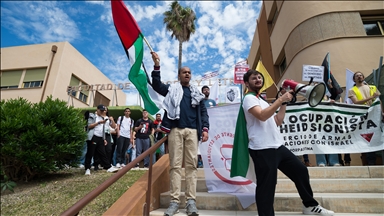 İspanya'da Malaga Üniversitesi öğrencileri Filistin'e destek gösterisi düzenledi