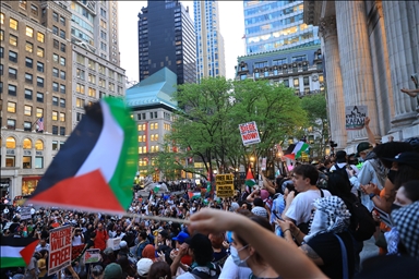 В Нью-Йорке прошла демонстрация в поддержку Палестины