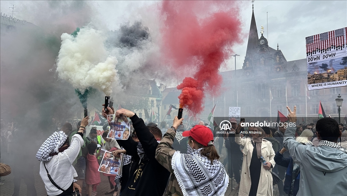  İsrail'in Eurovision Şarkı Yarışmasına katılımı Malmö'de protesto edildi