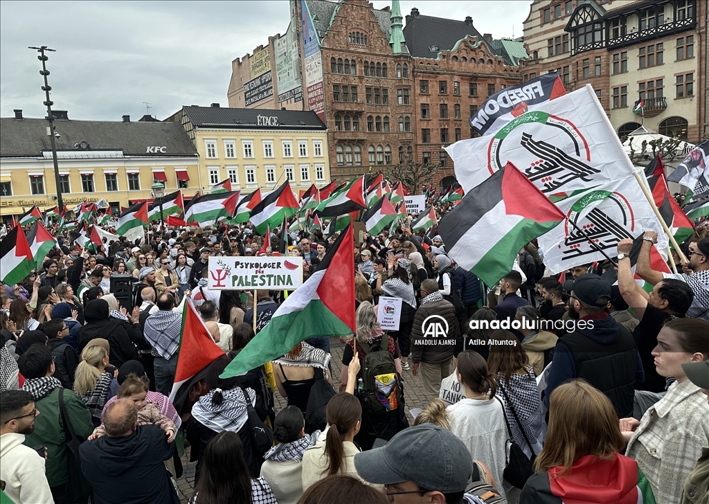  İsrail'in Eurovision Şarkı Yarışmasına katılımı Malmö'de protesto edildi