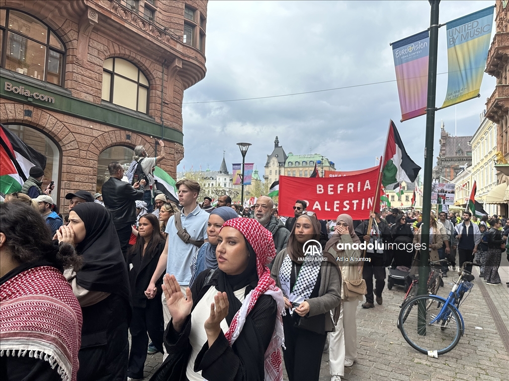  İsrail'in Eurovision Şarkı Yarışmasına katılımı Malmö'de protesto edildi