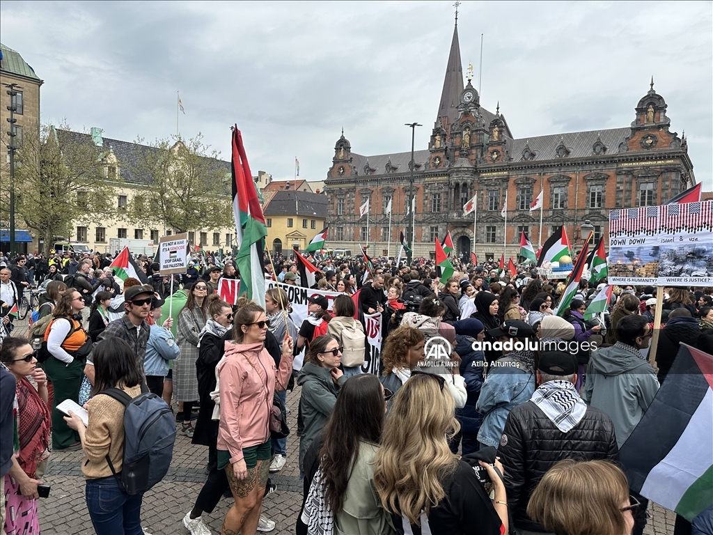  İsrail'in Eurovision Şarkı Yarışmasına katılımı Malmö'de protesto edildi