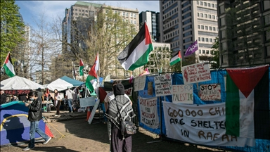 Kanada'da üniversite öğrencileri Filistin'e destek gösterisi düzenledi