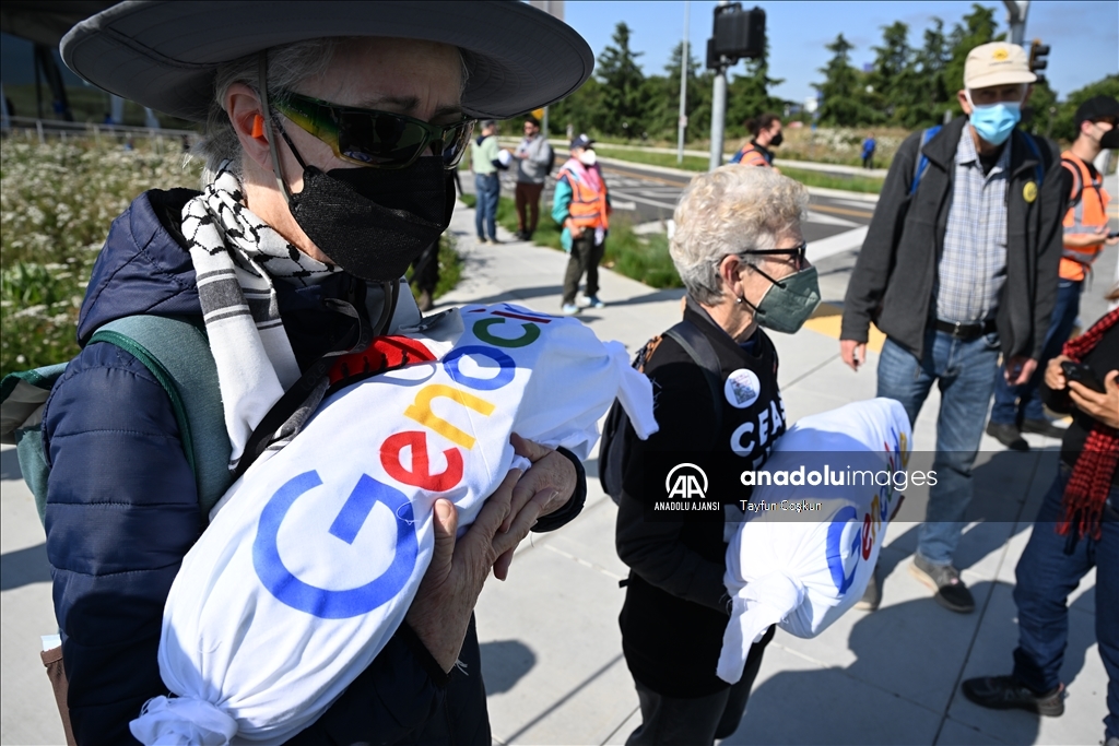 Filistin yanlısı göstericiler Google'ın merkezinde Project Nimbus'u protesto etti