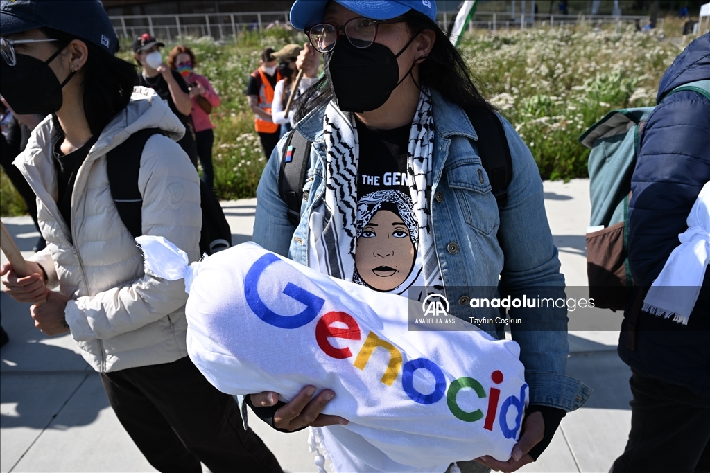 Filistin yanlısı göstericiler Google'ın merkezinde Project Nimbus'u protesto etti