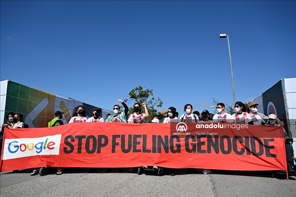 Filistin yanlısı göstericiler Google'ın merkezinde Project Nimbus'u protesto etti