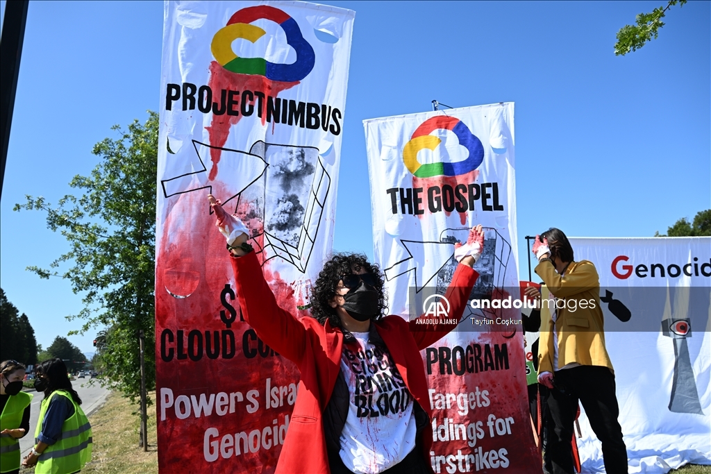 Filistin yanlısı göstericiler Google'ın merkezinde Project Nimbus'u protesto etti