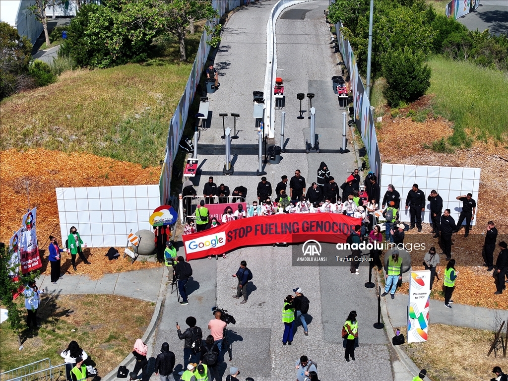 Filistin yanlısı göstericiler Google'ın merkezinde Project Nimbus'u protesto etti