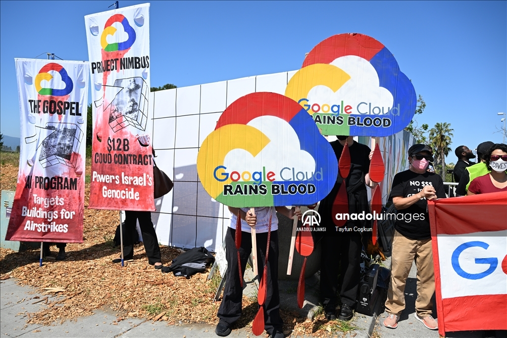 Filistin yanlısı göstericiler Google'ın merkezinde Project Nimbus'u protesto etti