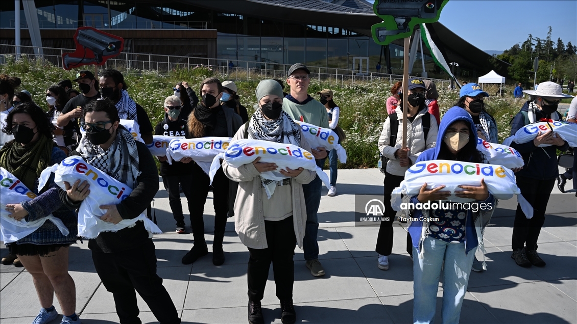 Filistin yanlısı göstericiler Google'ın merkezinde Project Nimbus'u protesto etti