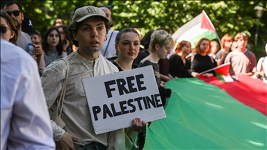 Polonya'da üniversite öğrencileri İsrail'in Gazze'ye saldırılarını protesto etti