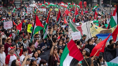 Meksika'da Nekbe'nin 76. yıl dönümü nedeniyle Filistin'e destek gösterisi düzenlendi