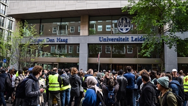 Leiden Üniversitesi öğrencileri Filistin'e destek gösterisi düzenledi
