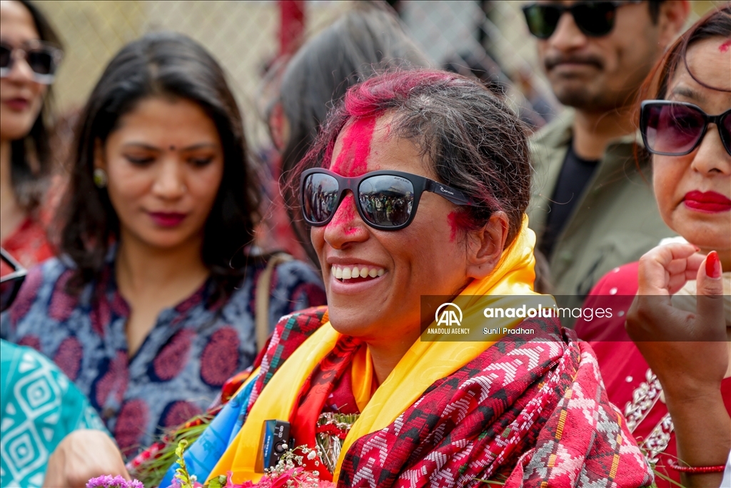 Purnima Shrestha arrives in Nepal after setting a record of climbing Mount Everest three times