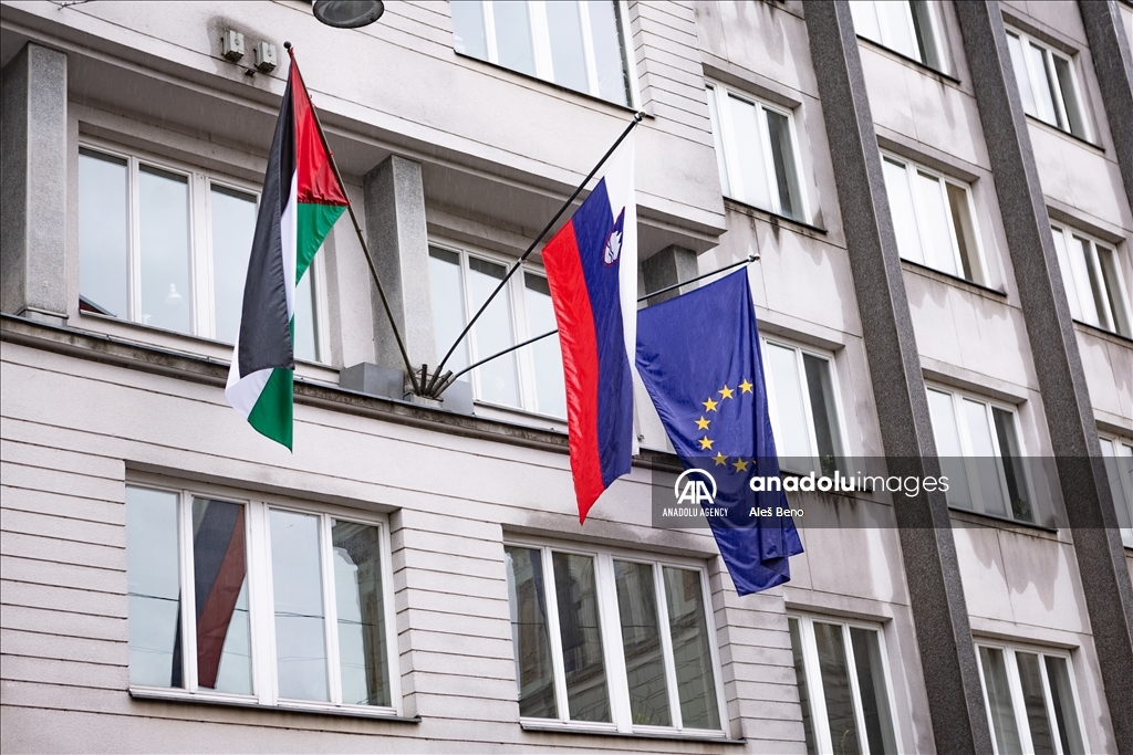 سلوفينيا ترفع علم فلسطين على المبنى الحكومي بالعاصمة ليوبليانا