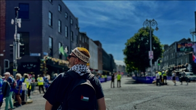 Filistin destekçileri, İrlanda'daki VHI Kadınlar Mini Maratonu'na katıldı