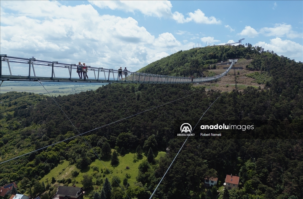 Longest two-way suspension bridge opens to the public for the first time in Hungary
