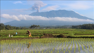 Mount Marapi spews volcanic ash in Indonesia