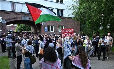 وقفة بجامعة بروكسل تنديدا بالهجمات الإسرائيلية على غزة