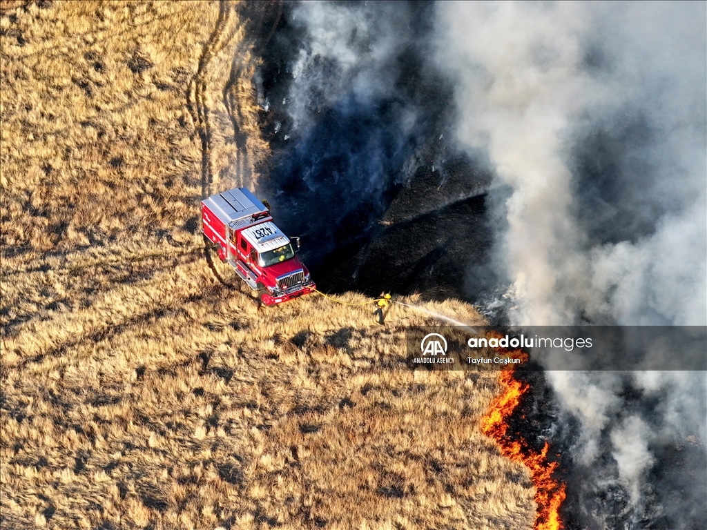 Poleline fire in Merced County of California
