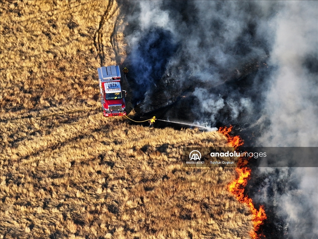 Poleline fire in Merced County of California