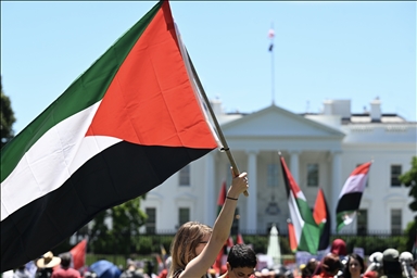 У Белого дома прошла акция в поддержку Палестины