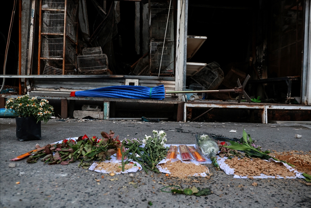 Aftermath of fire in Bangkok Market, Thailand