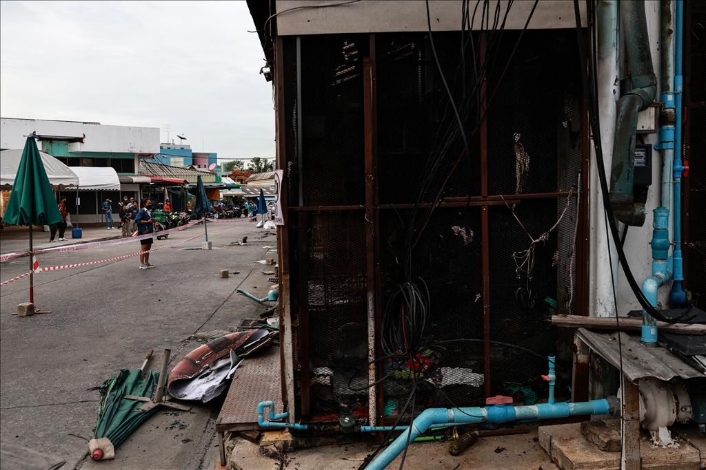 Aftermath of fire in Bangkok Market, Thailand