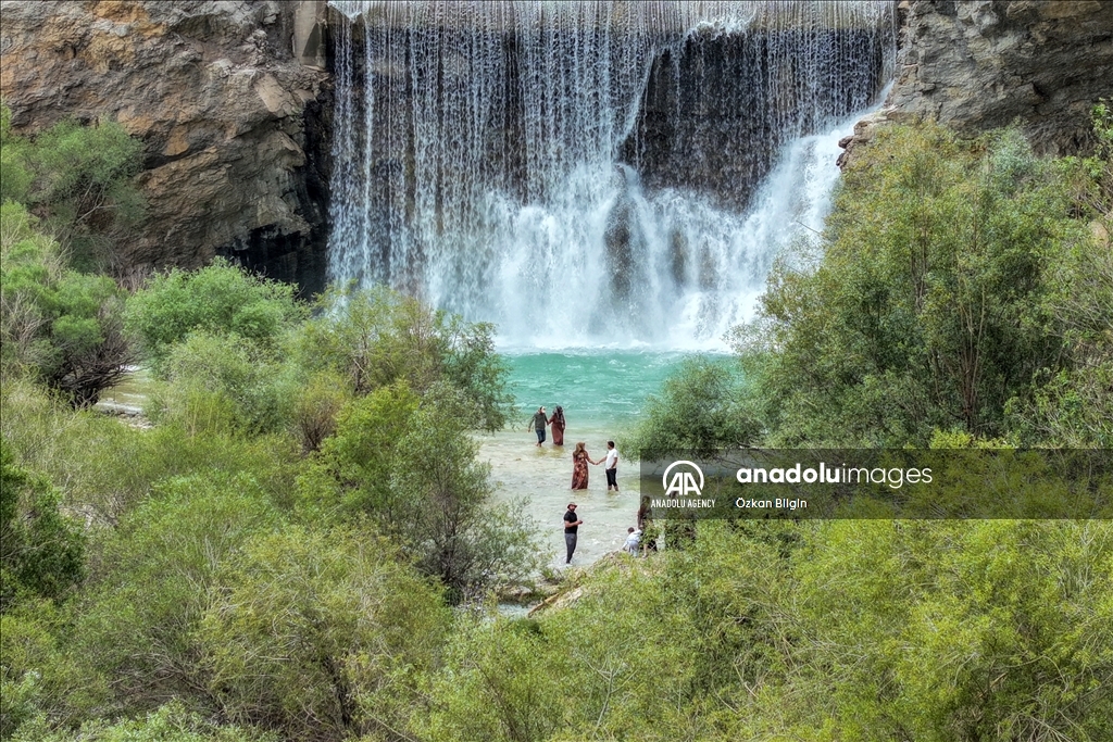 Artificial waterfall at Zernek Dam in Van, Turkiye Anadolu Ajansı