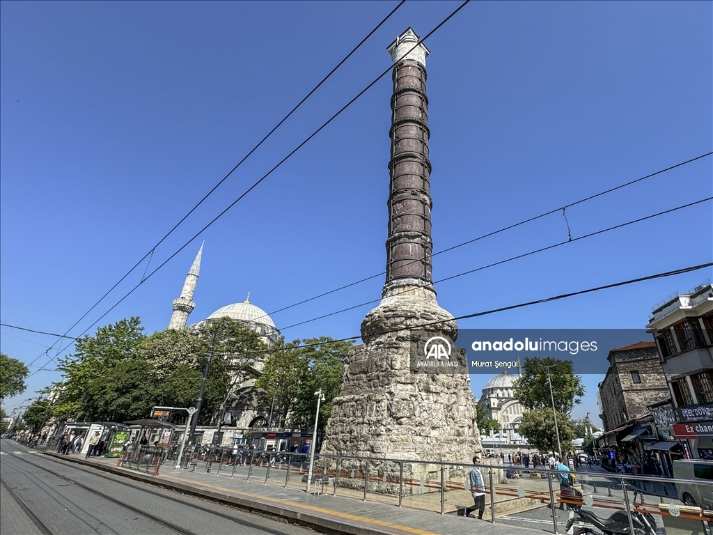 İstanbul'un tarihine tanıklık eden Çemberlitaş sütunu 1700 yıldır ayakta