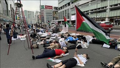 Pro-Palestine demonstration in Tokyo for the ones who died at Gaza hospitals