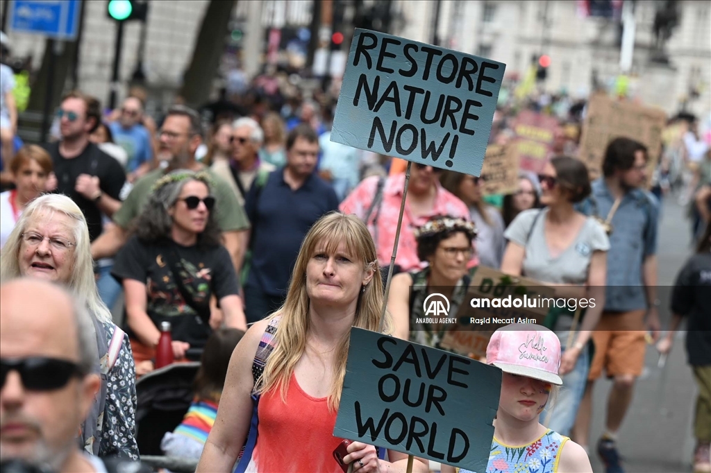 "Restore Nature Now" march by environmental activists in London