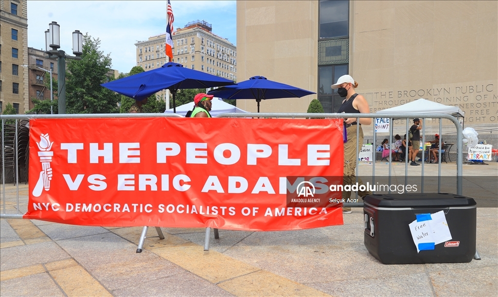 Pro-Palestine protesters in New York City demonstrate against police and Mayor Adams